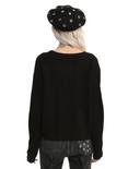 Black Grommet Girls Sweater, , alternate