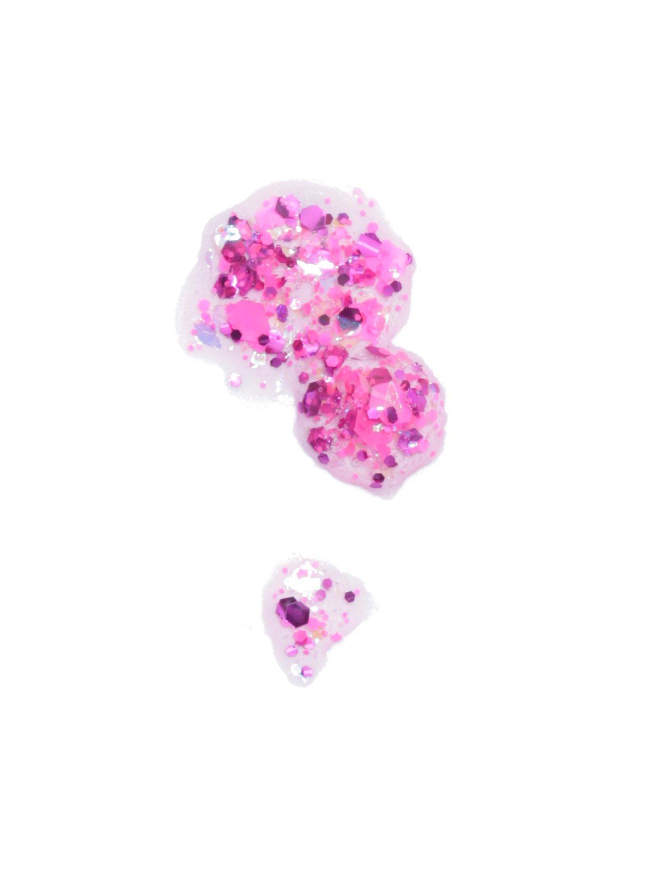 Blackheart Beauty Hot Pink Glitter Splatter Nail Polish, , alternate