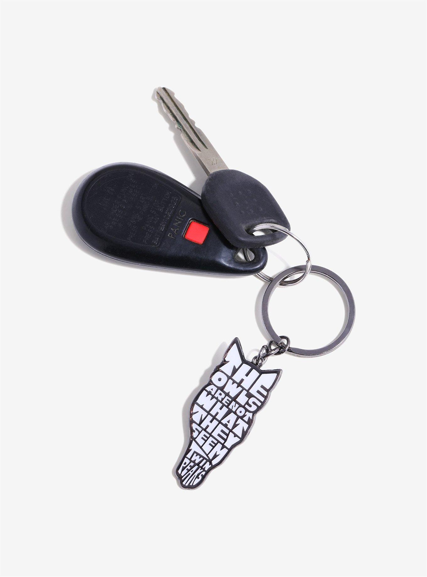 Twin Peaks Owl Verbiage Key Chain, , alternate