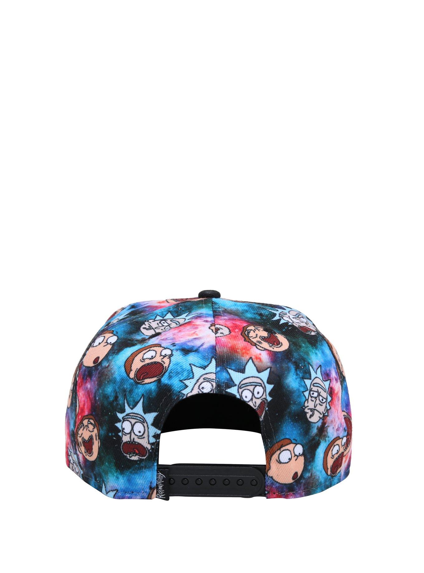 Rick And Morty Galaxy Head Sublimated Snapback Hat, , alternate