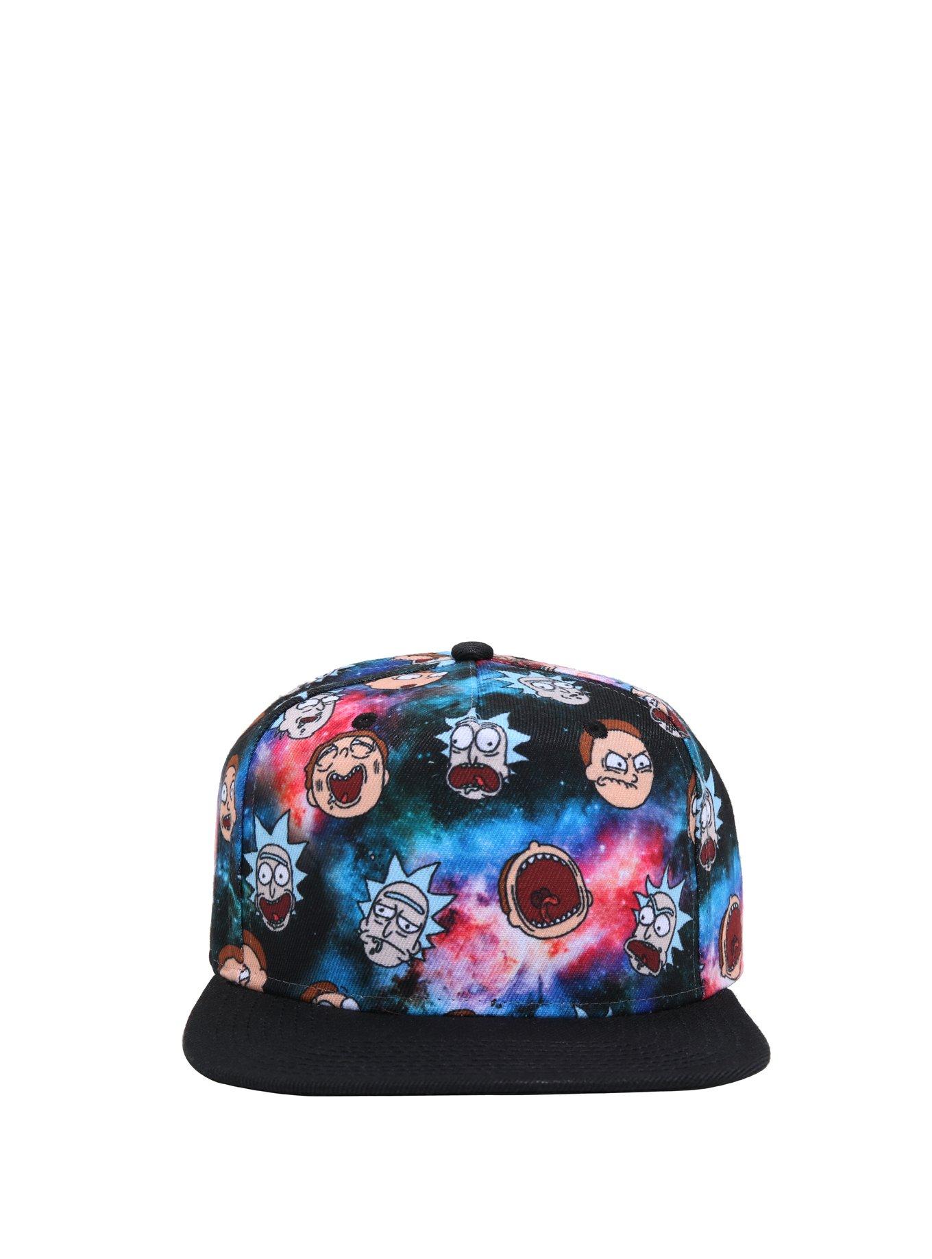 Rick And Morty Galaxy Head Sublimated Snapback Hat, , alternate