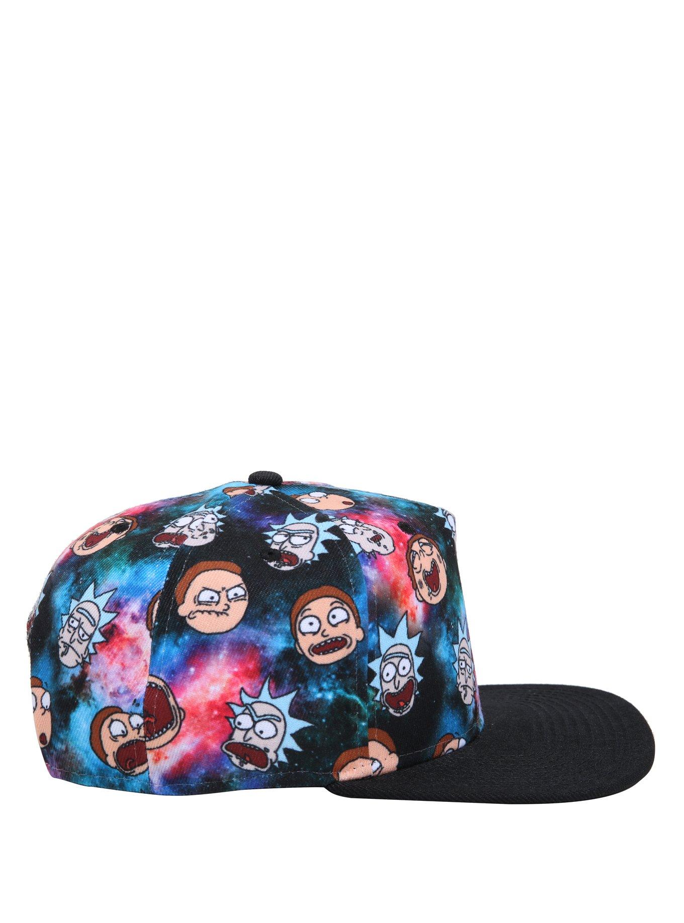 Rick And Morty Galaxy Head Sublimated Snapback Hat, , alternate