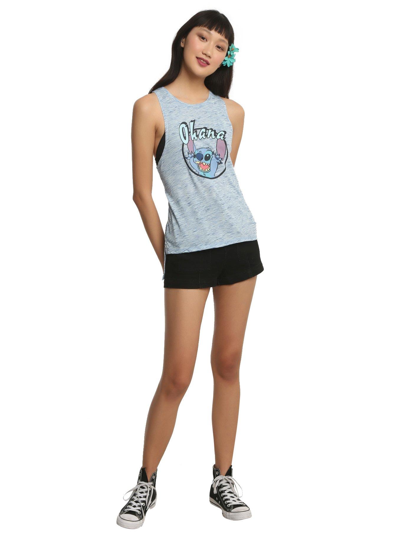 Disney Lilo & Stitch Ohana Side Slit Girls Tank Top, , alternate
