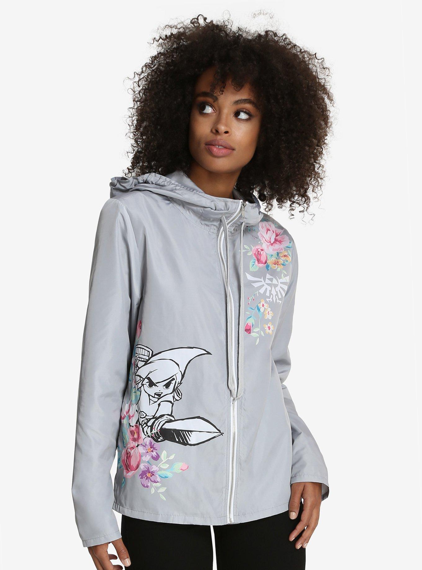 Nintendo The Legend Of Zelda Floral Link Womens Windbreaker - BoxLunch Exclusive, , alternate