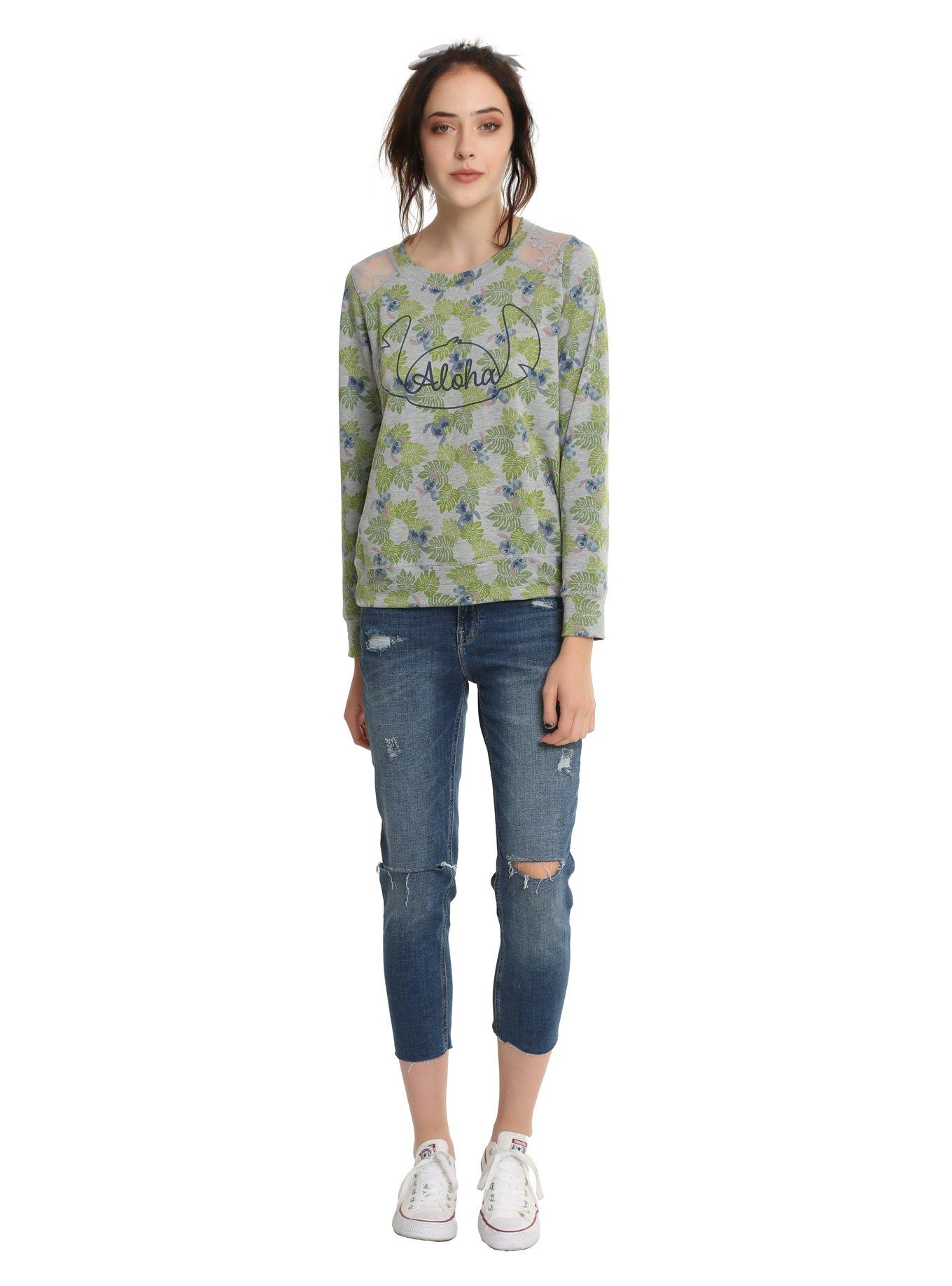 Disney Lilo & Stitch Alhoa Foliage Girls Sweatshirt, , alternate