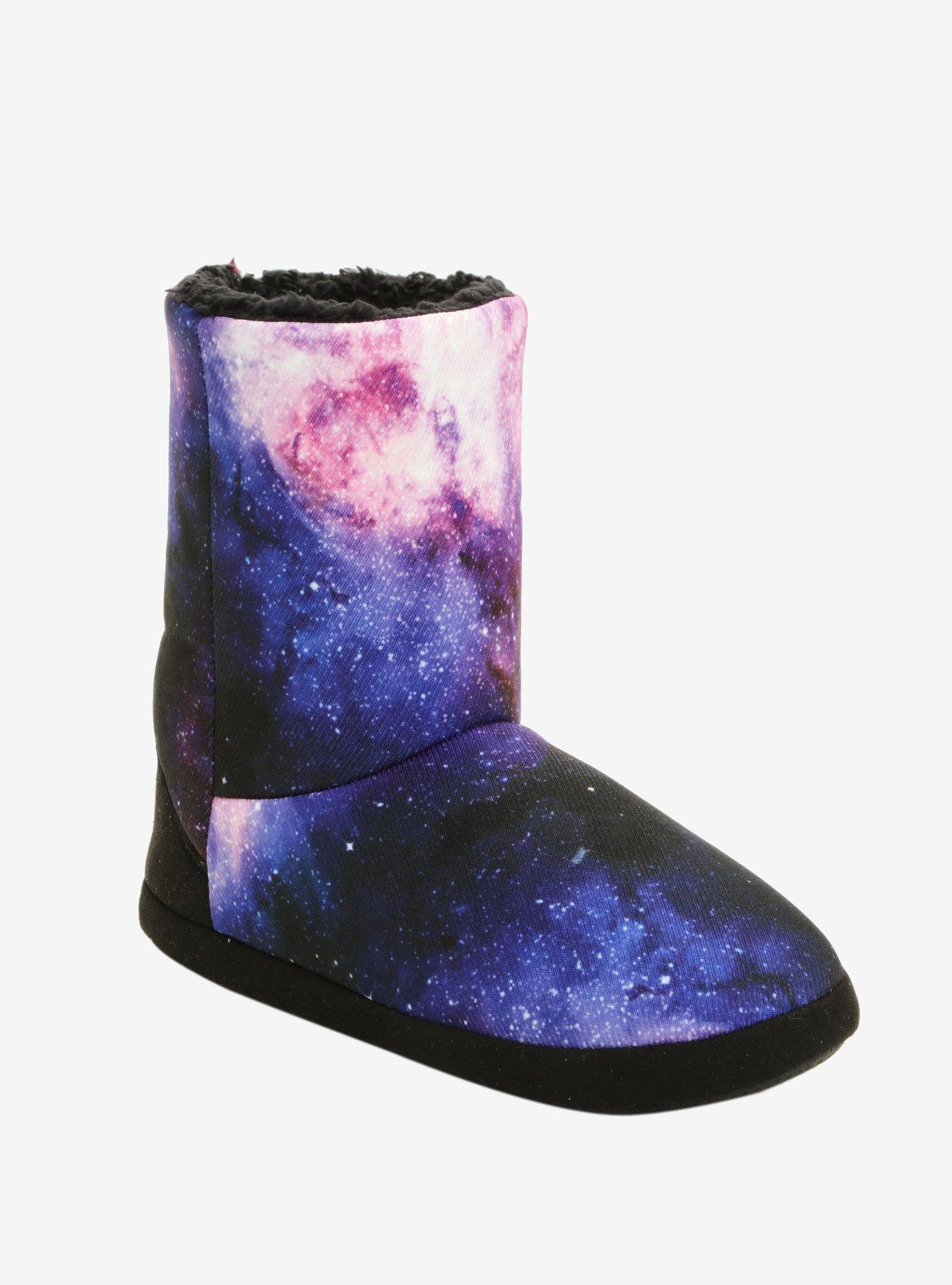 Galaxy Print Slipper Boots, , alternate