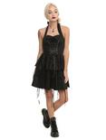 Hearts & Roses Black Corset Ruffle Mini Dress, , alternate