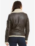 DC Comics Wonder Woman Womens Leather Sherpa Jacket - BoxLunch Exclusive, , alternate
