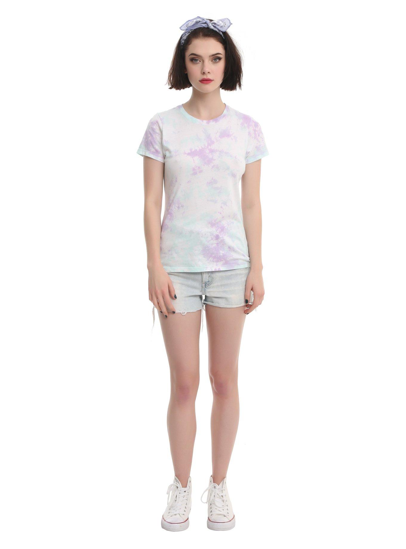 Pastel Pink & Blue Tie-Dye Girls T-Shirt, TIE DYE, alternate