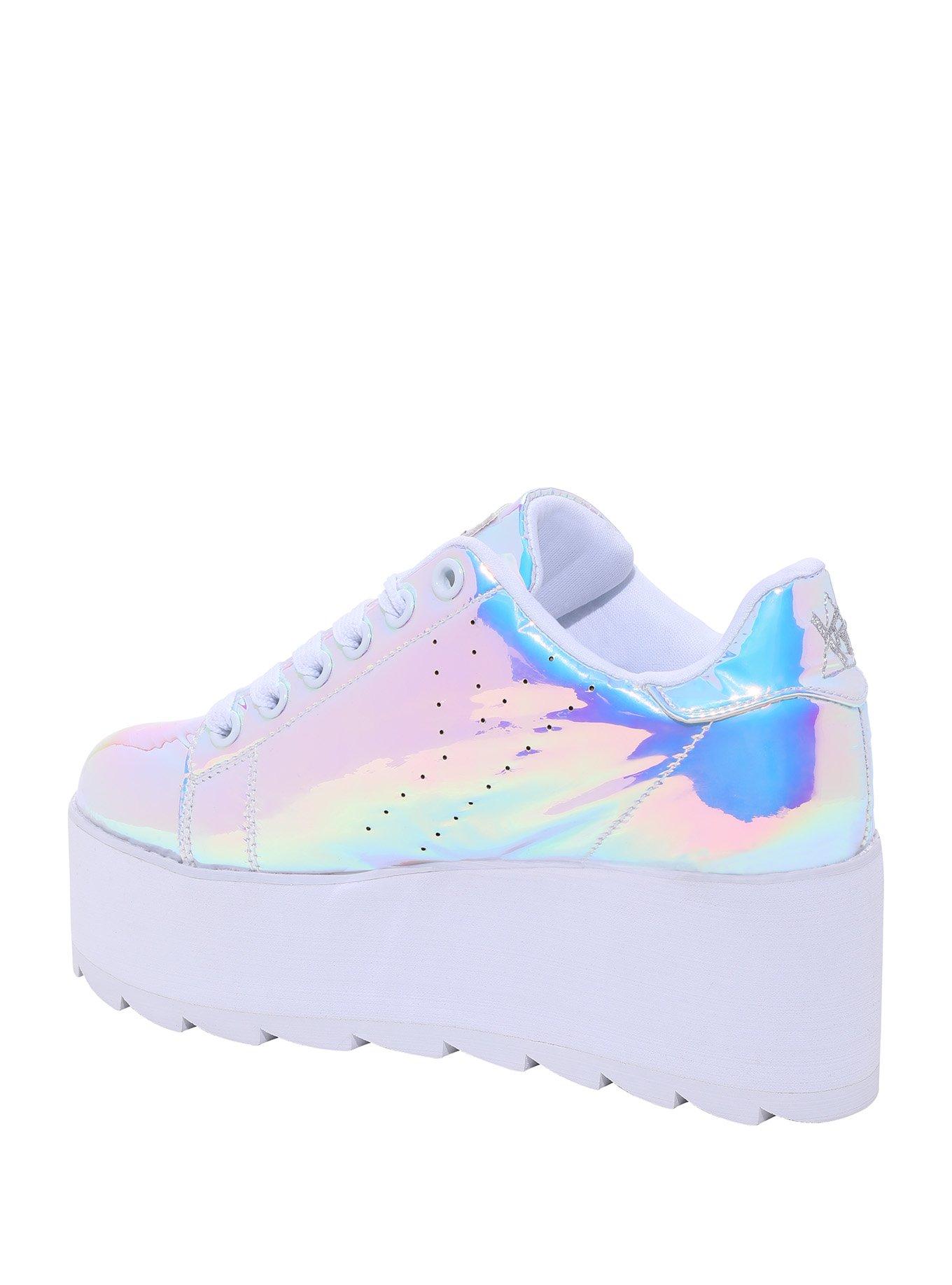 Y.R.U. Hologram Lace-Up Platform Sneakers, , alternate