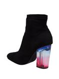 Black Bootie With Clear Ombre Heel, , alternate