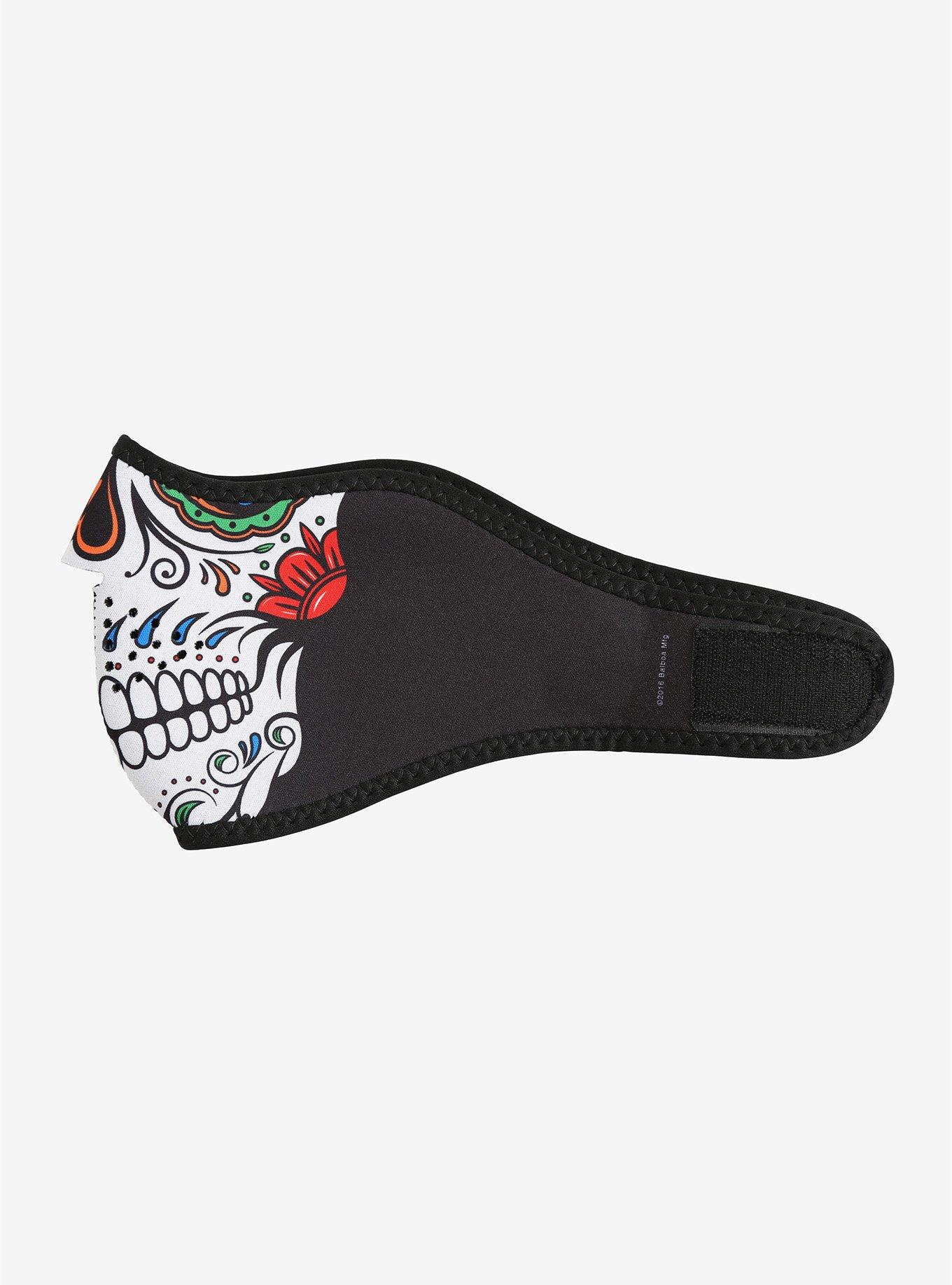 Sugar Skull Neoprene Half Mask, , alternate