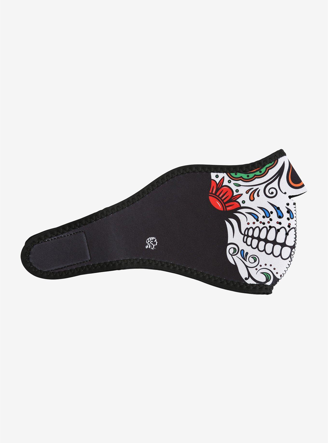 Sugar Skull Neoprene Half Mask, , alternate