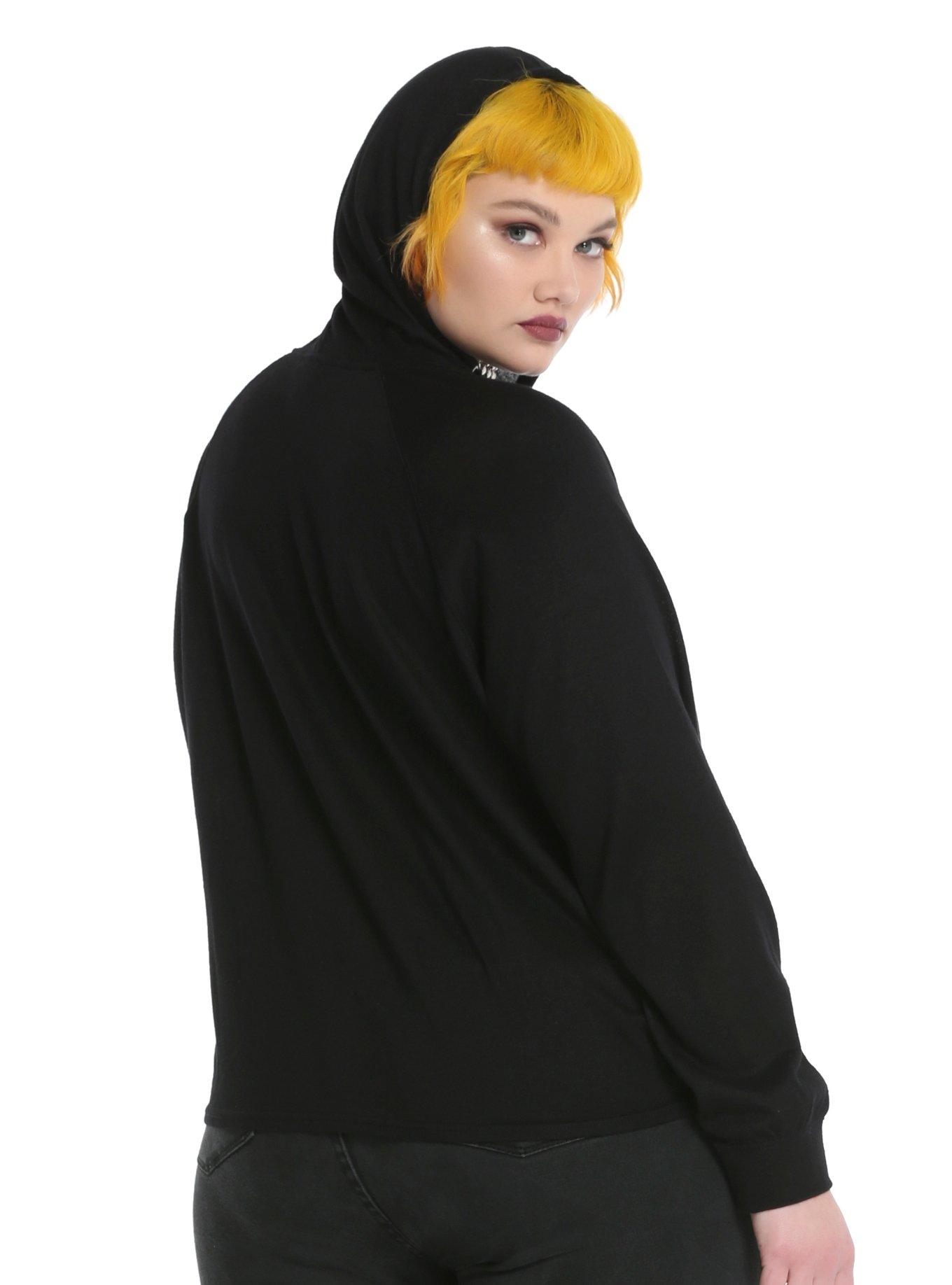 Gold Foil Skull Girls Hoodie Plus Size, , alternate