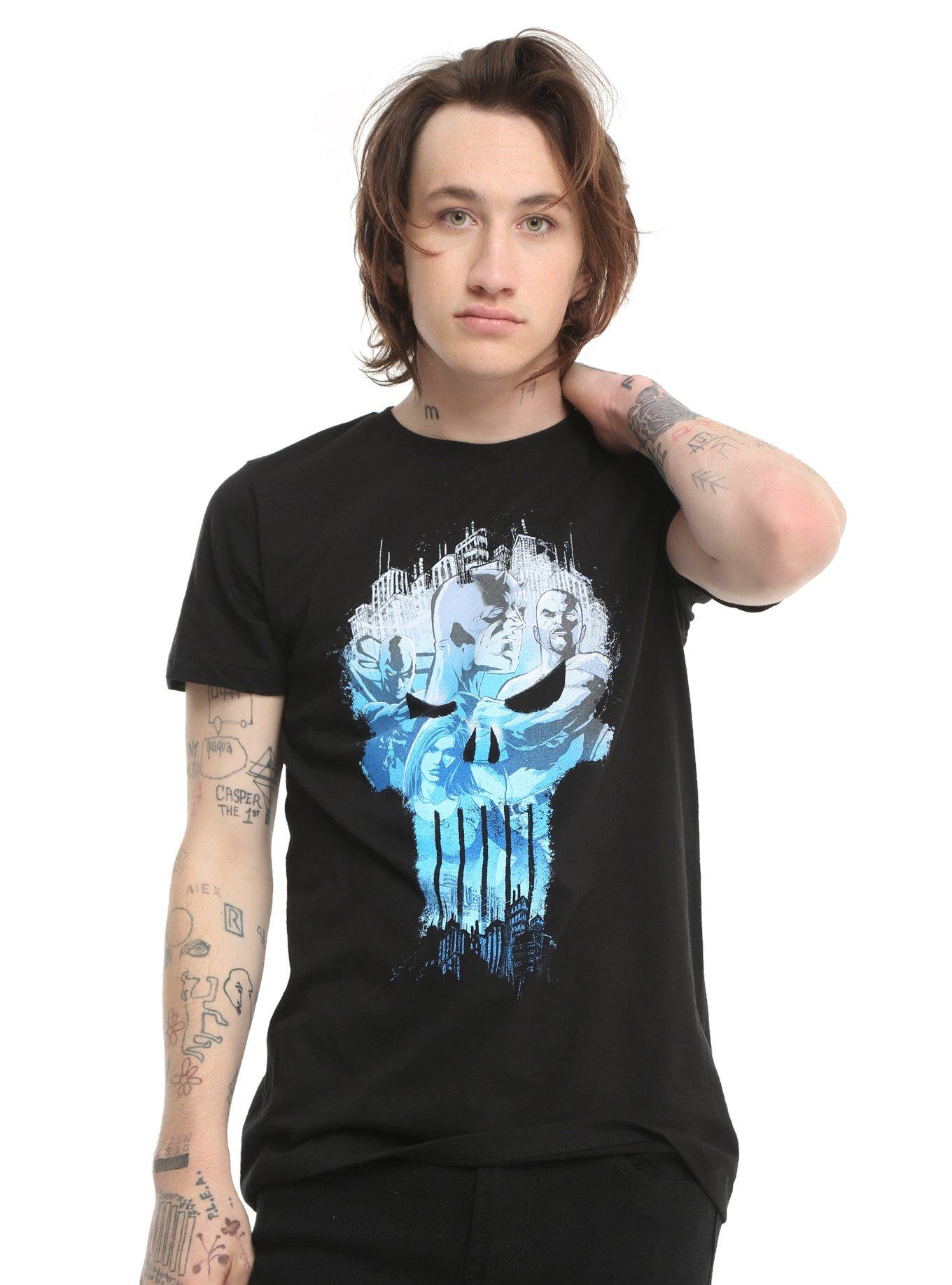 Marvel The Defenders Punisher T-Shirt, , alternate