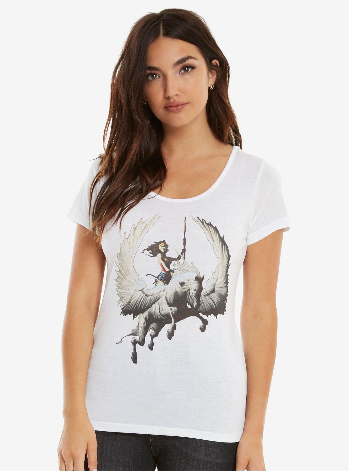 DC Comics Wonder Woman Pegasus Womens Tee, , alternate