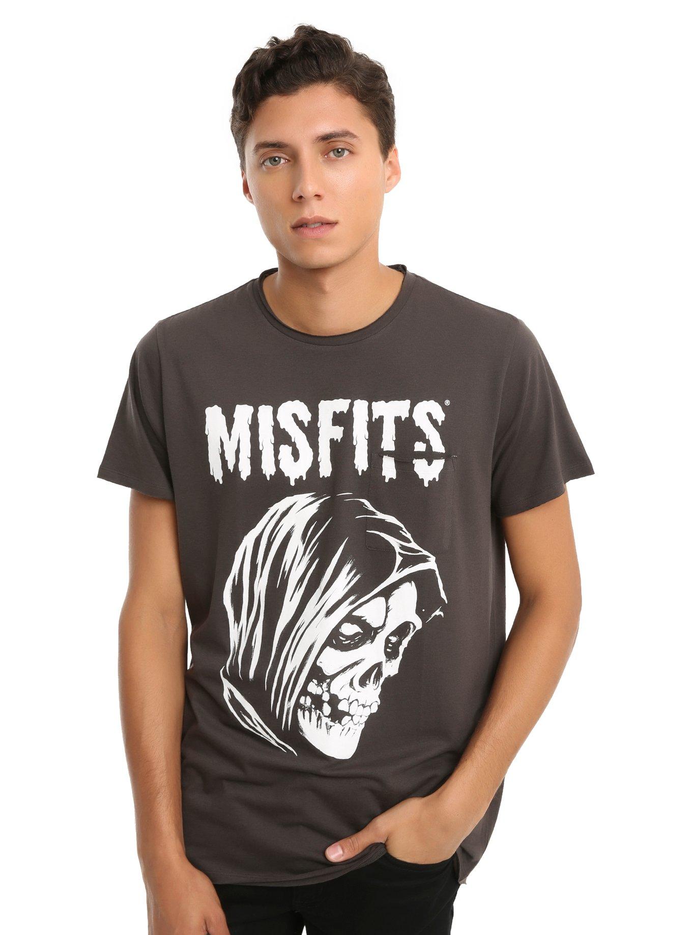 Misfits Fiend Faded Raw Hem Pocket T-Shirt, , alternate
