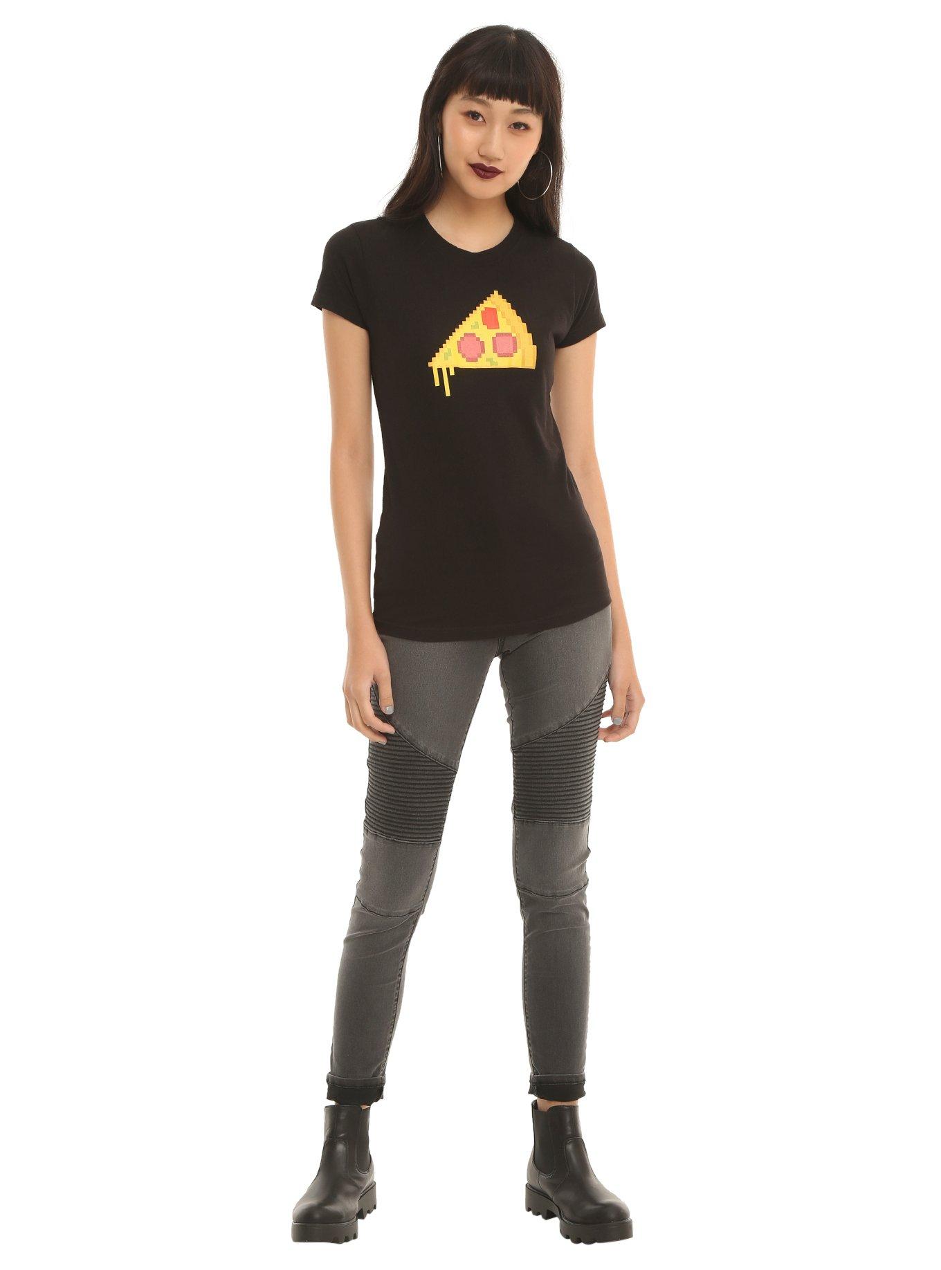 Pixel Pizza Slice Girls T-Shirt, , alternate