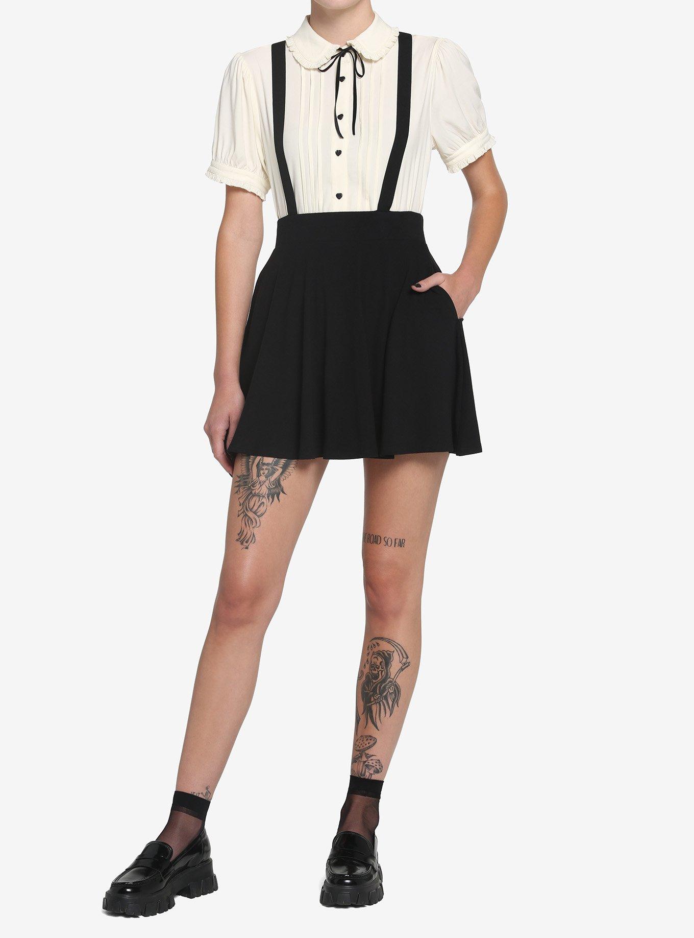 Black Suspender Circle Skirt