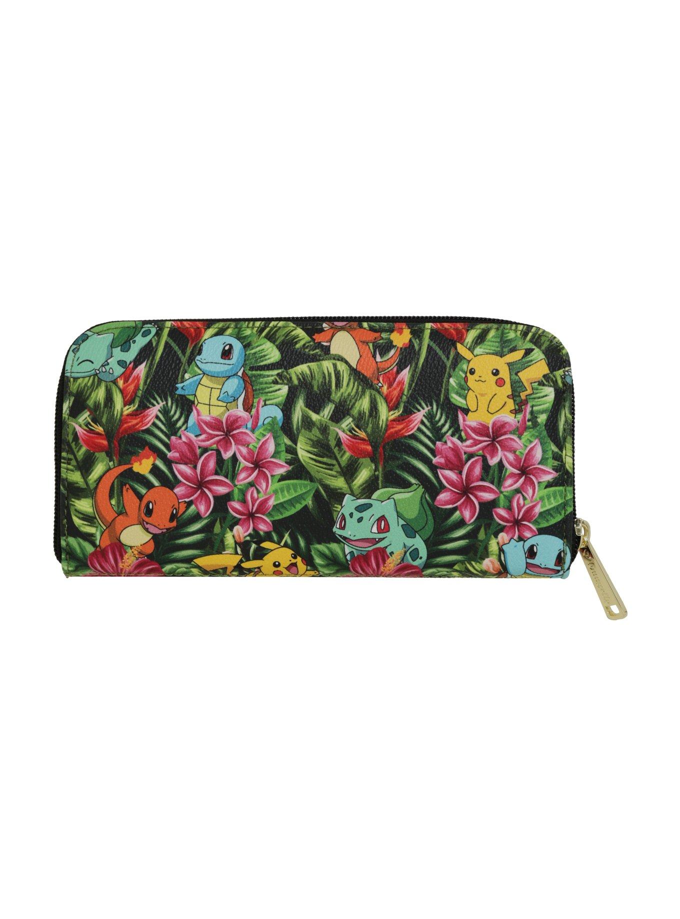 Loungefly Pokémon Starters Tropical Floral Zipper Wallet, , alternate