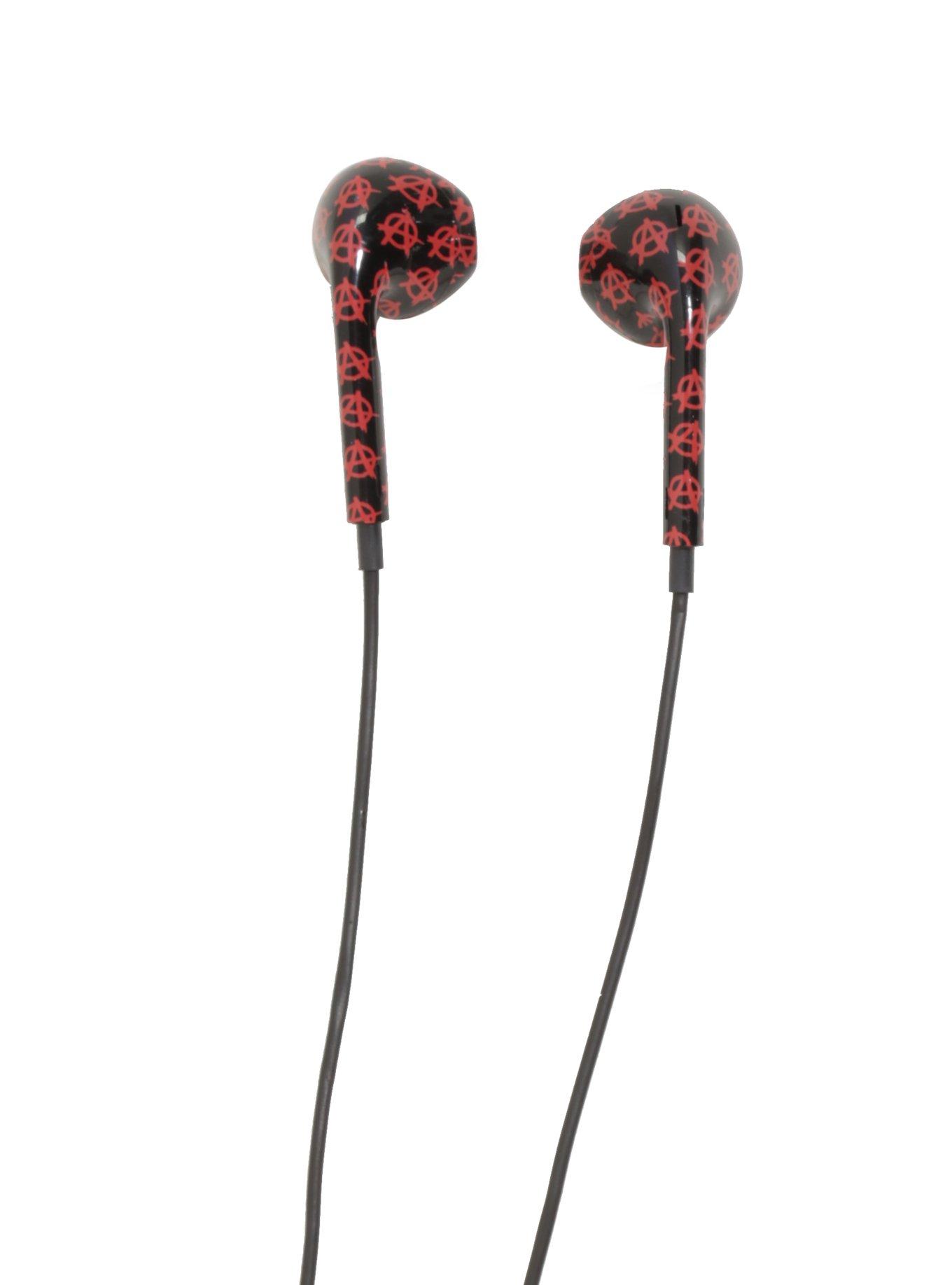 Red And Black Anarchy Earbuds, , alternate