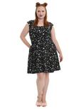 Black Pastel Science Print Fit & Flare Dress Plus Size, , alternate