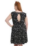 Black Pastel Science Print Fit & Flare Dress Plus Size, , alternate