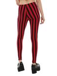 Blackheart Red & Black Stripe Leggings, , alternate