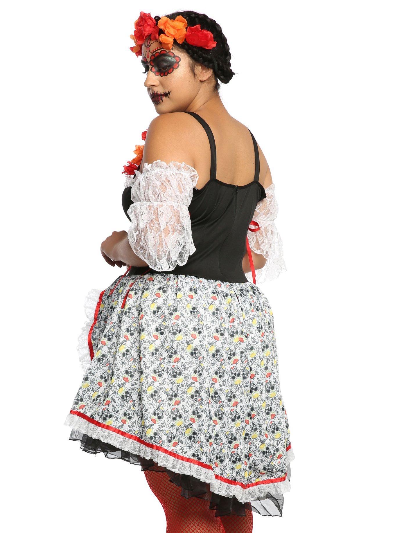 Sugar Skull Senorita Costume Plus Size, , alternate