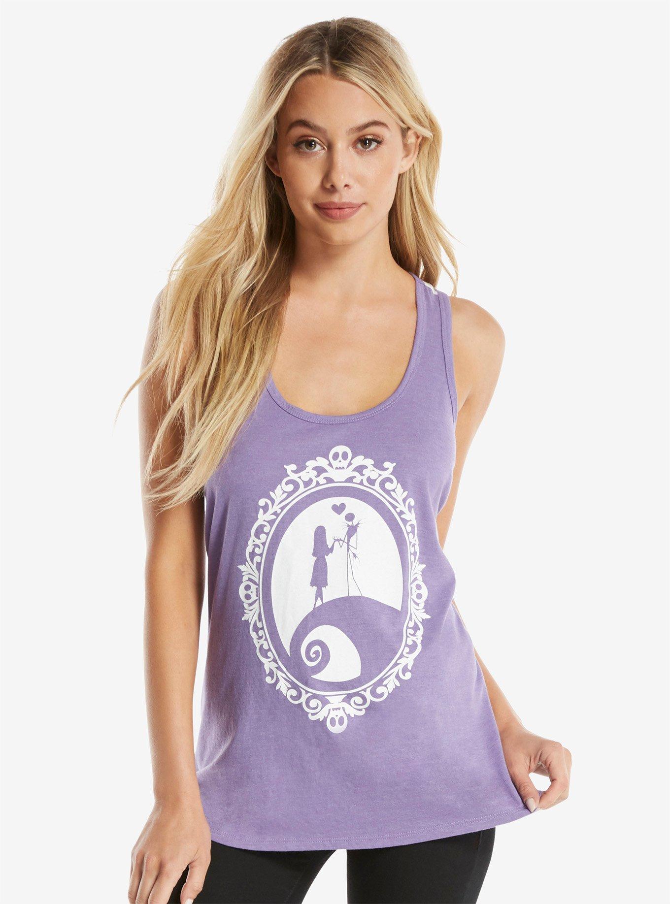 The Nightmare Before Christmas Jack & Sally Silhouette Womens Tank Top, , alternate