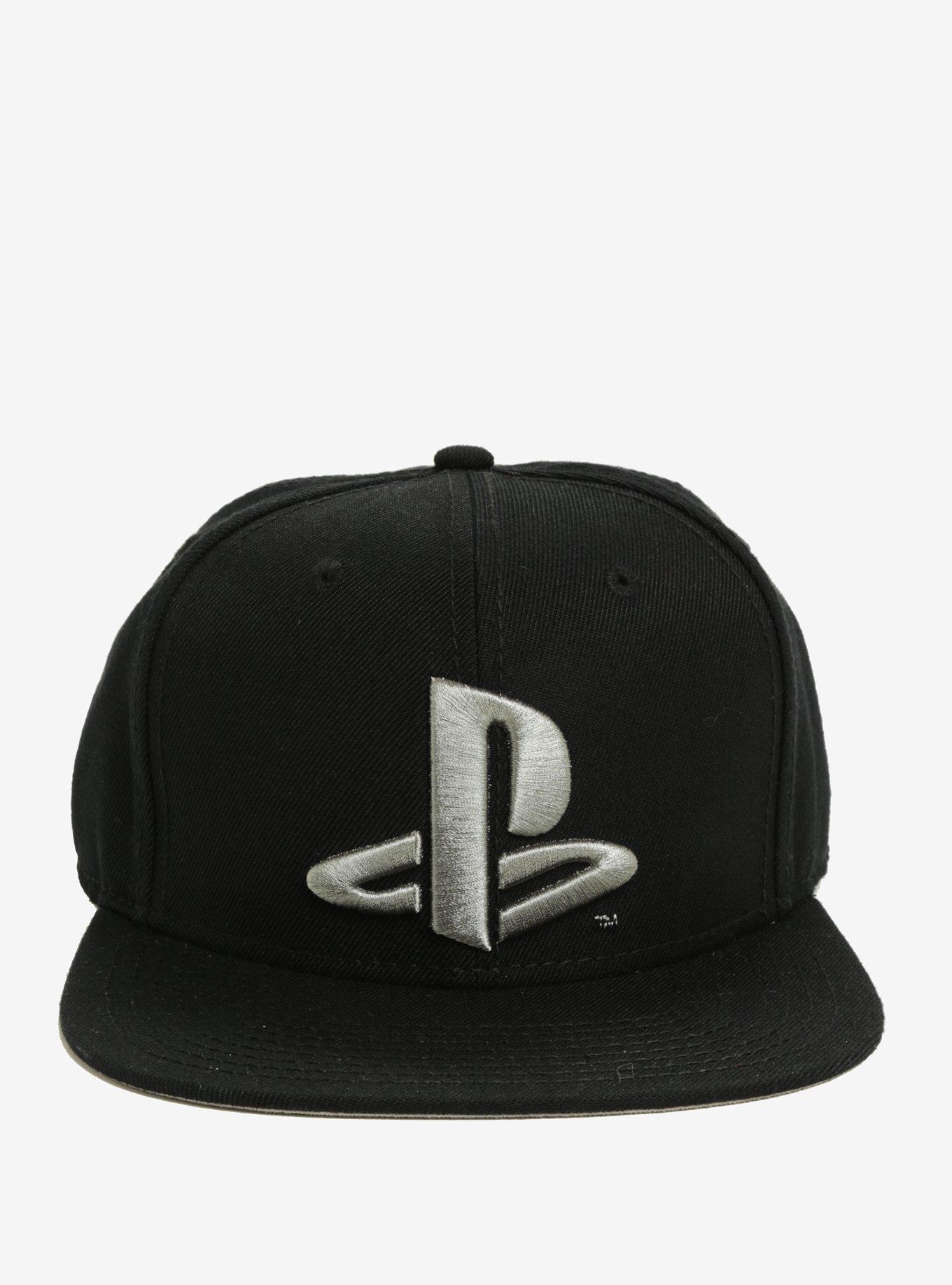 PlayStation Black Grey Logo Snapback Hat, , alternate