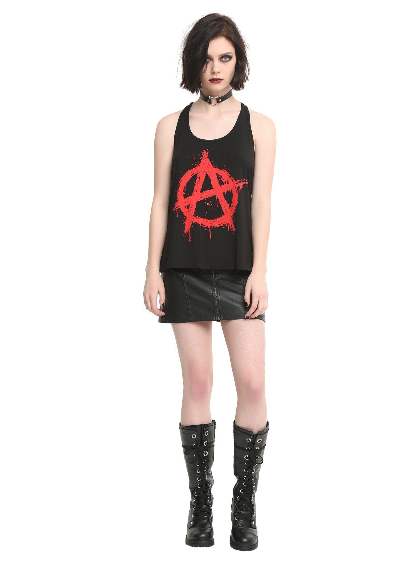 Anarchy Strap Back Girls Tank Top, , alternate