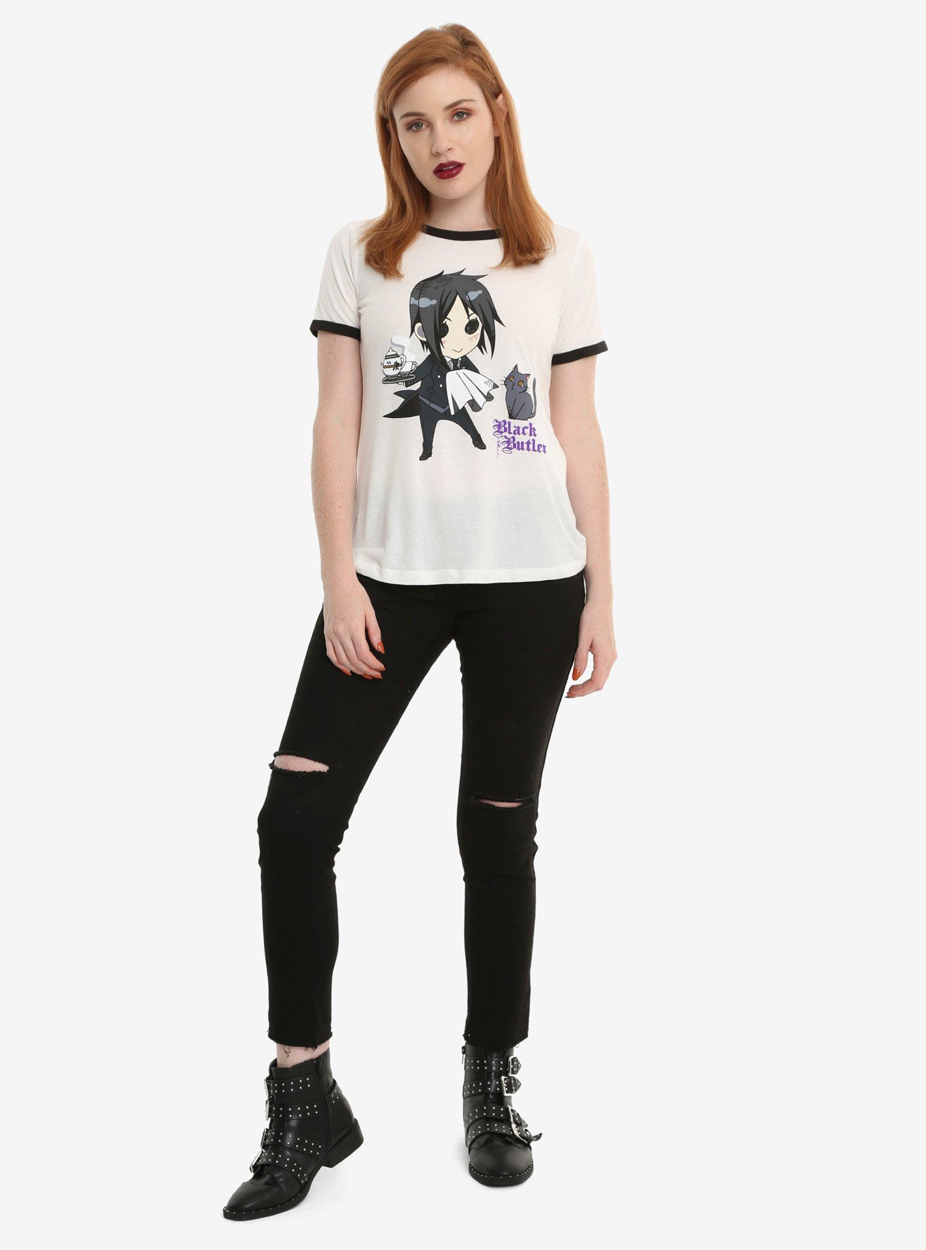 Black Butler Chibi Sebastian Girls T-Shirt, , alternate