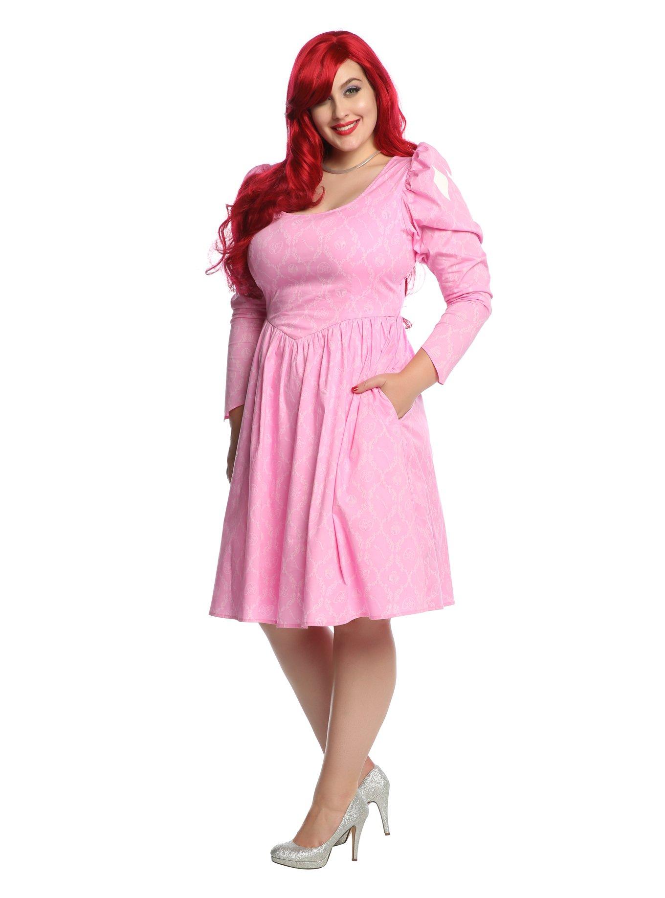 Disney The Little Mermaid Pink Dress Plus Size, , alternate