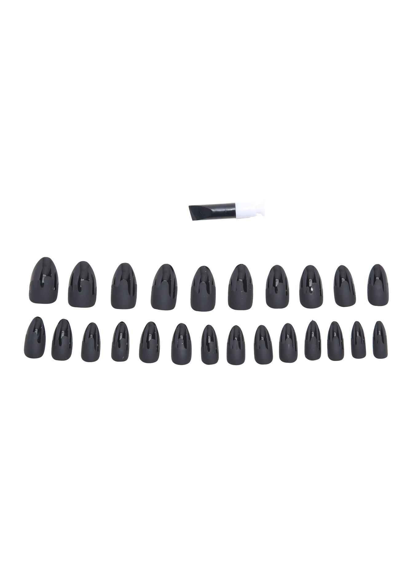 Blackheart Beauty Black Matte Drip Faux Nails, , alternate