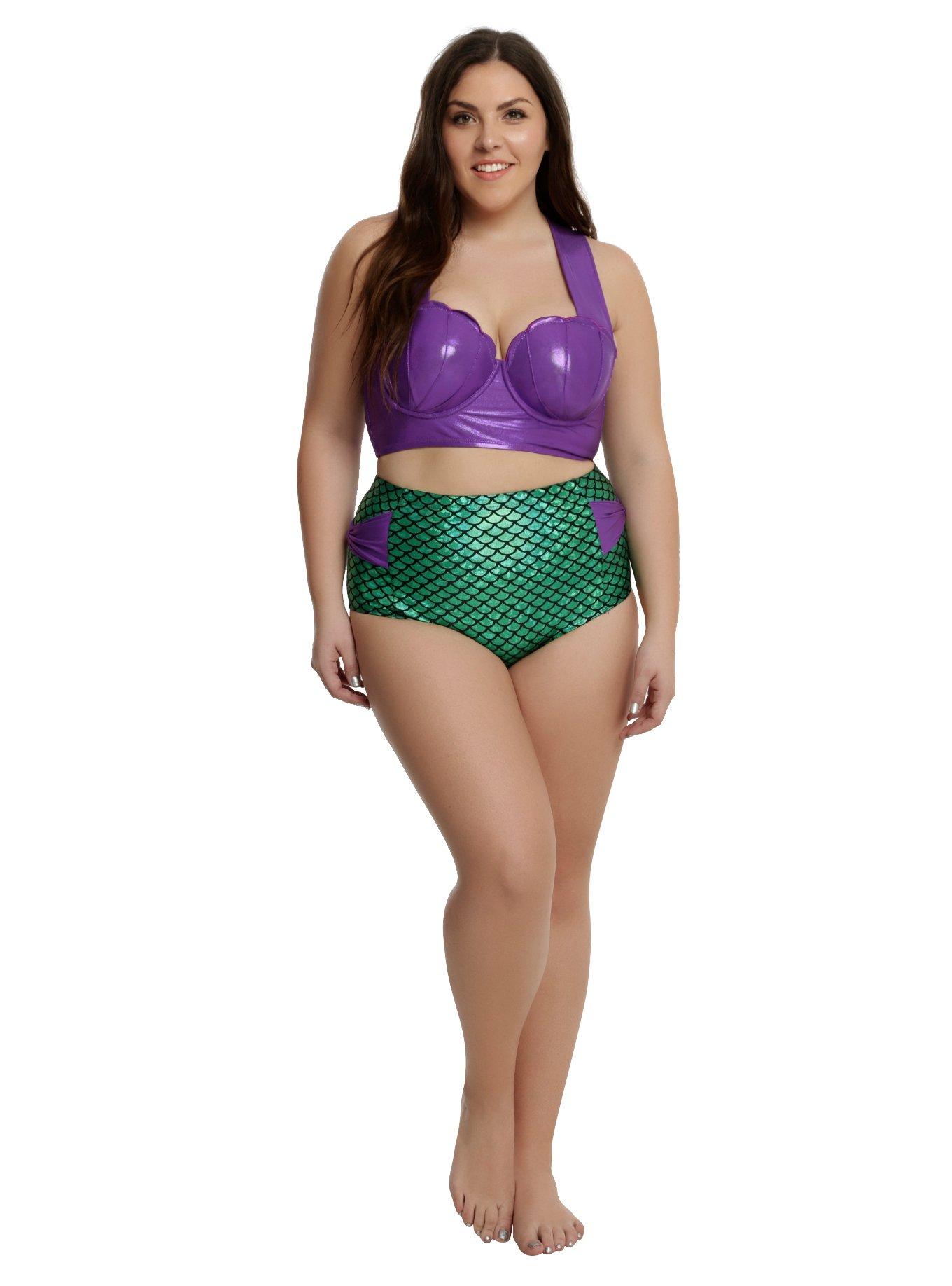 Disney The Little Mermaid Ariel Swim Top Plus Size, , alternate