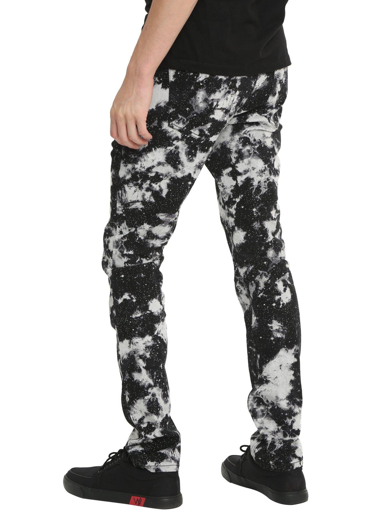 XXX RUDE Black & White Galaxy Tie Dye Skinny Jeans, , alternate