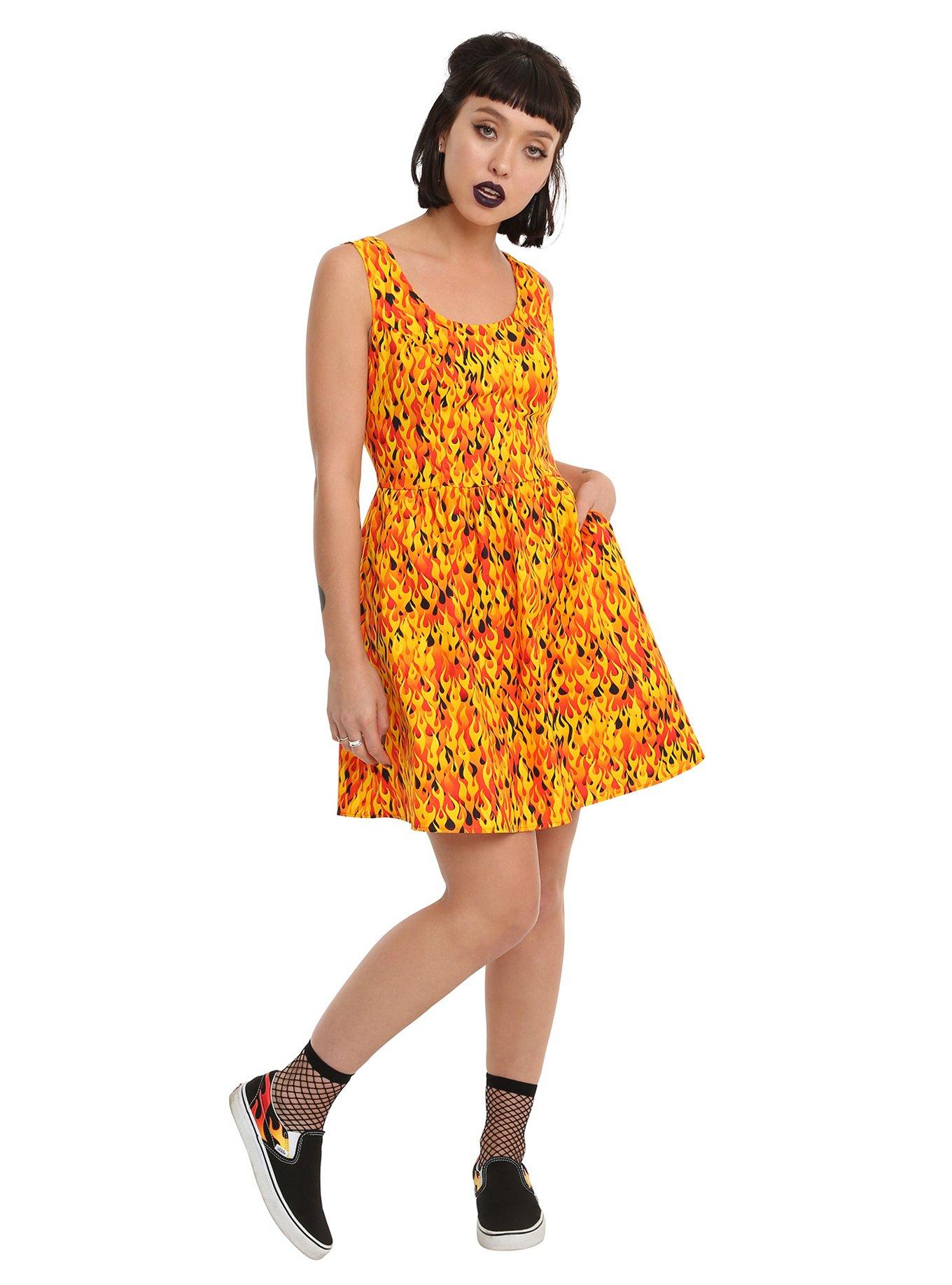 Flame Dress, ORANGE, alternate