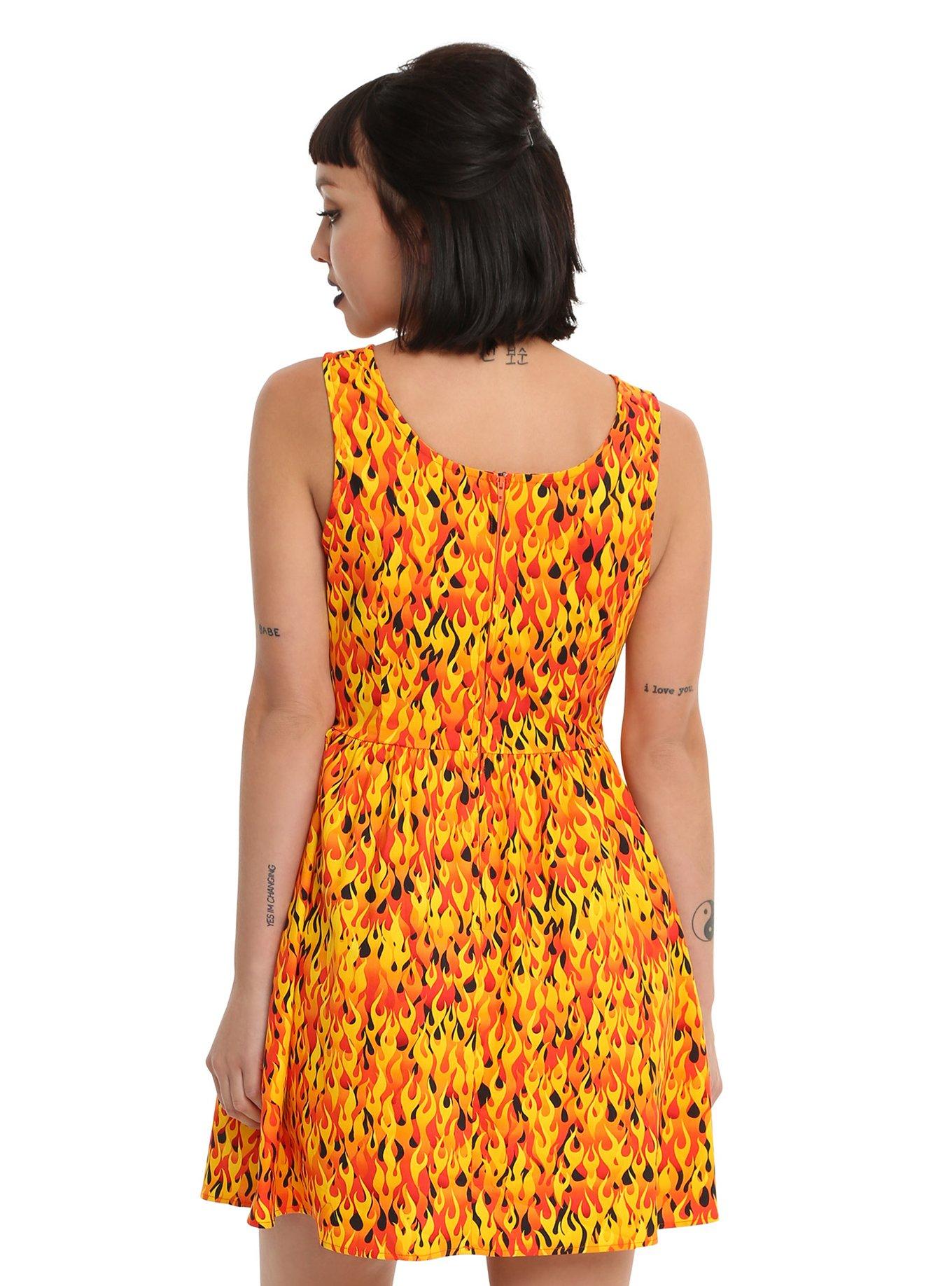 Flame Dress, ORANGE, alternate