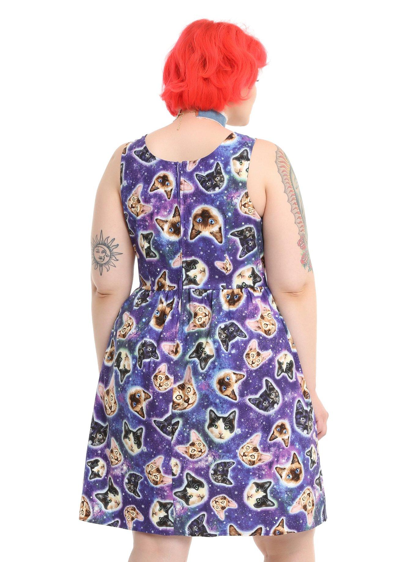 Space Cat Dress Plus Size, , alternate