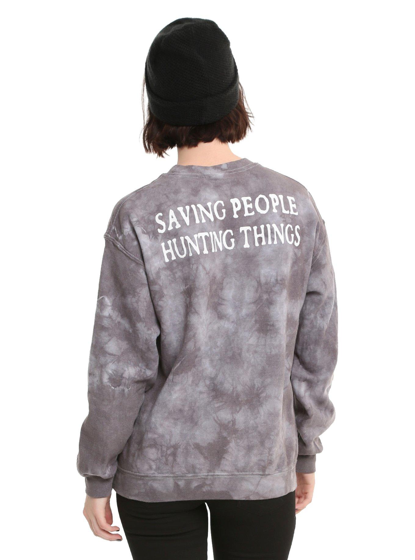 Supernatural Saving People Hunting Things Tie Dye Girls Sweatshirt, , alternate