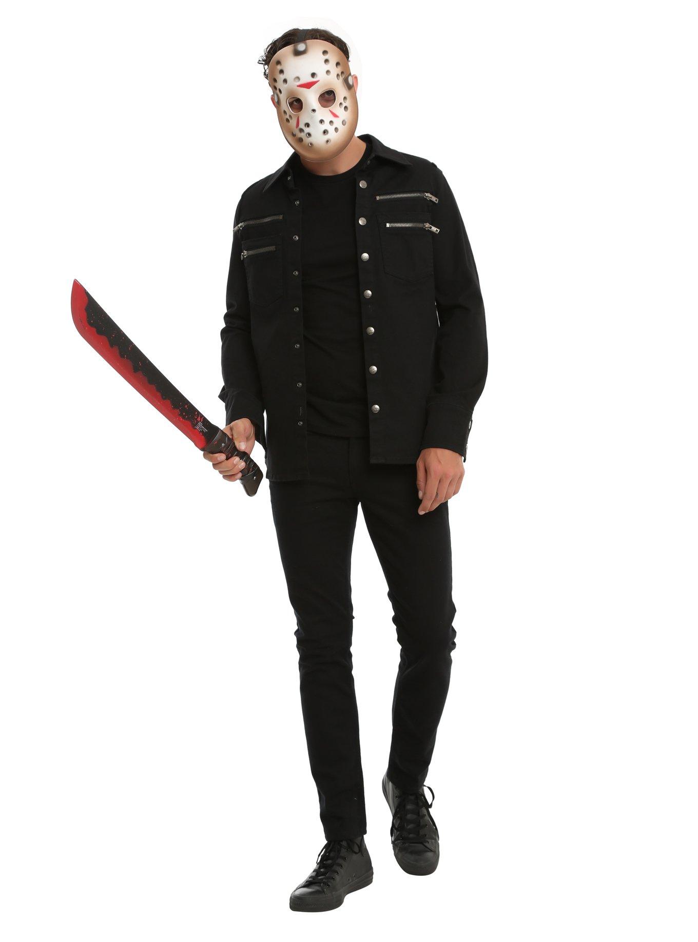 Friday The 13th Jason Voorhees Mask And Machete Costume Kit, , alternate