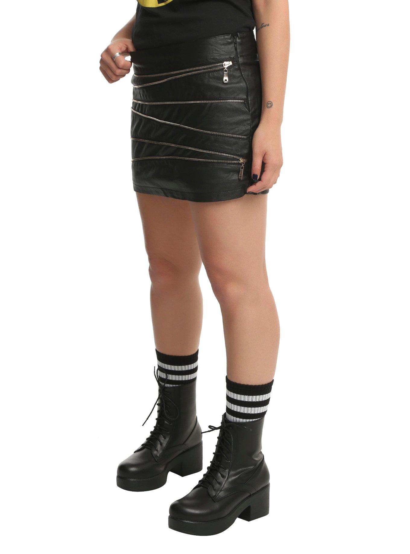 Black Zipper Skirt, , alternate