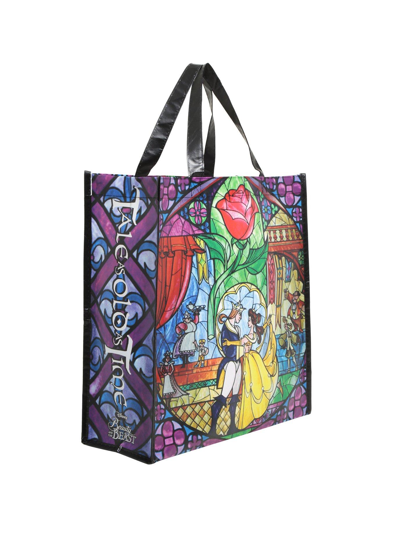 Loungefly Disney Beauty And The Beast Stained Glass Reusable Tote, , alternate