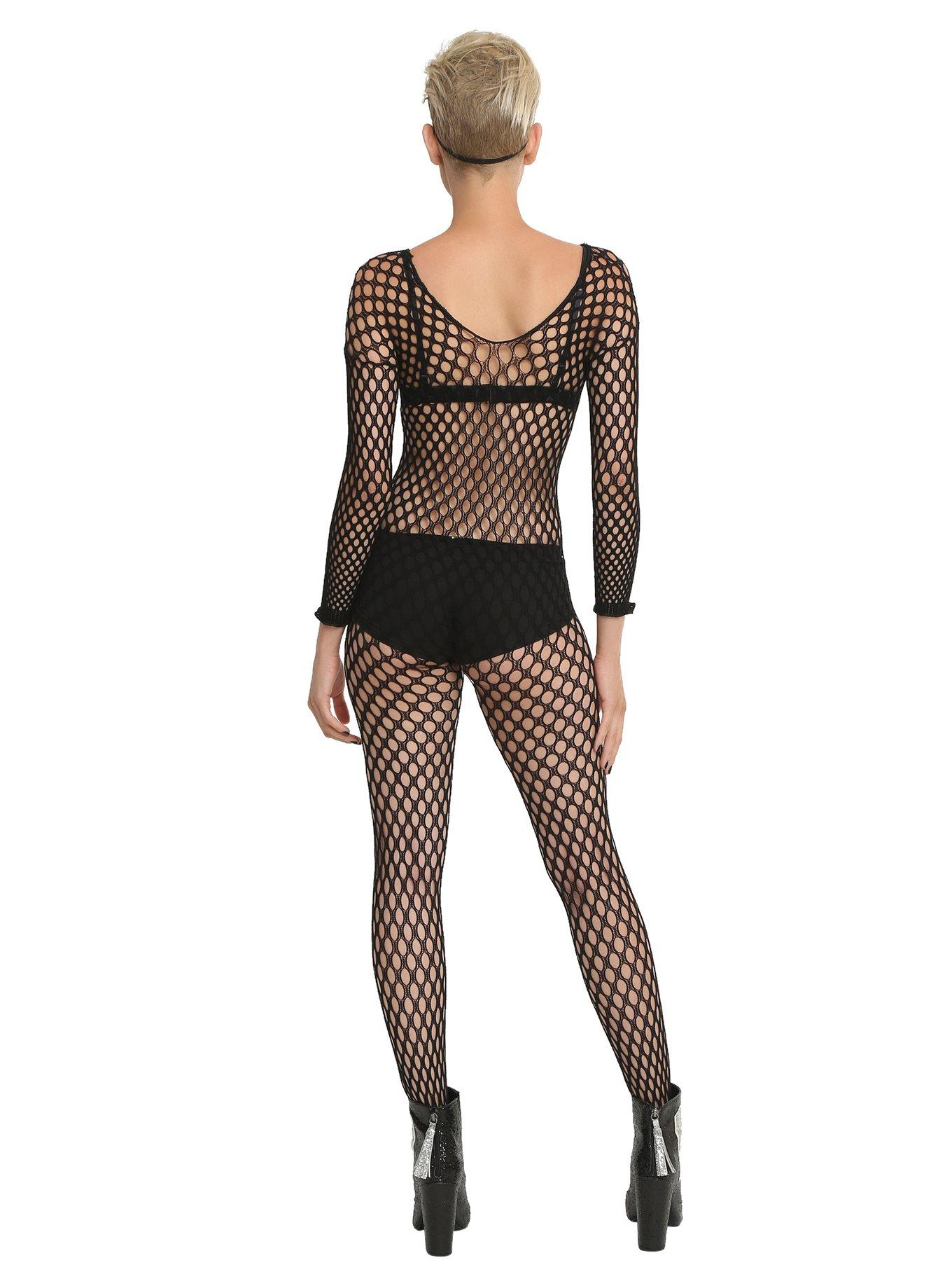 Black Circle Fishnet Bodysuit