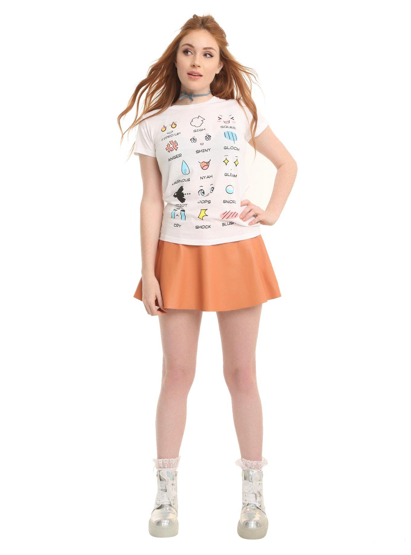 Anime Face Expressions Girls T-Shirt, , alternate