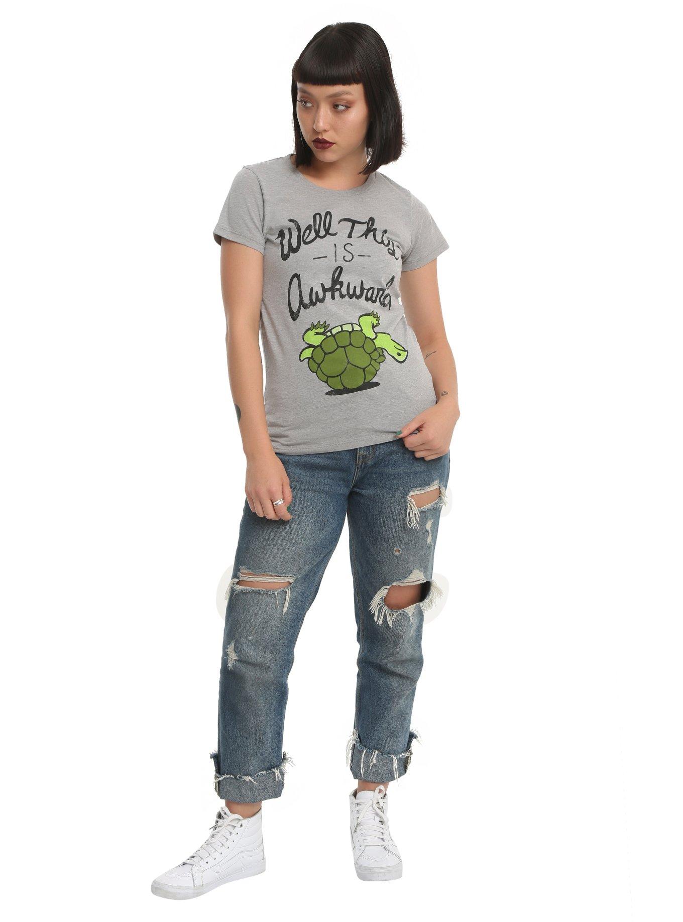 Awkward Turtle Grey Girls T-Shirt, , alternate