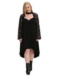 Black Keyhole Lace Hi-Low Dress Plus Size, , alternate