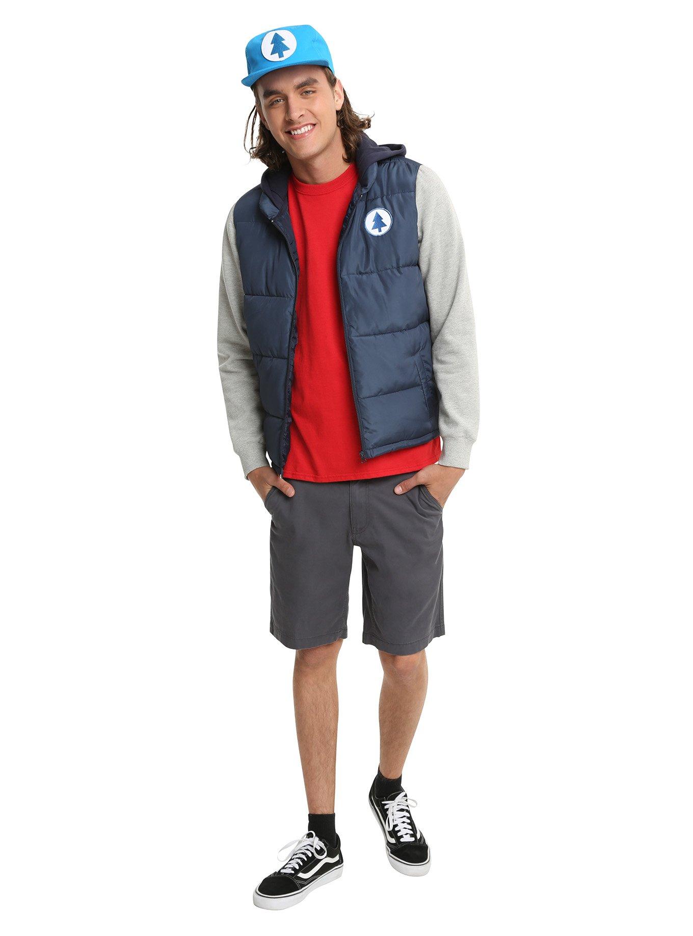 Disney Gravity Falls Dipper Pines Puffy Vest Hoodie, , alternate