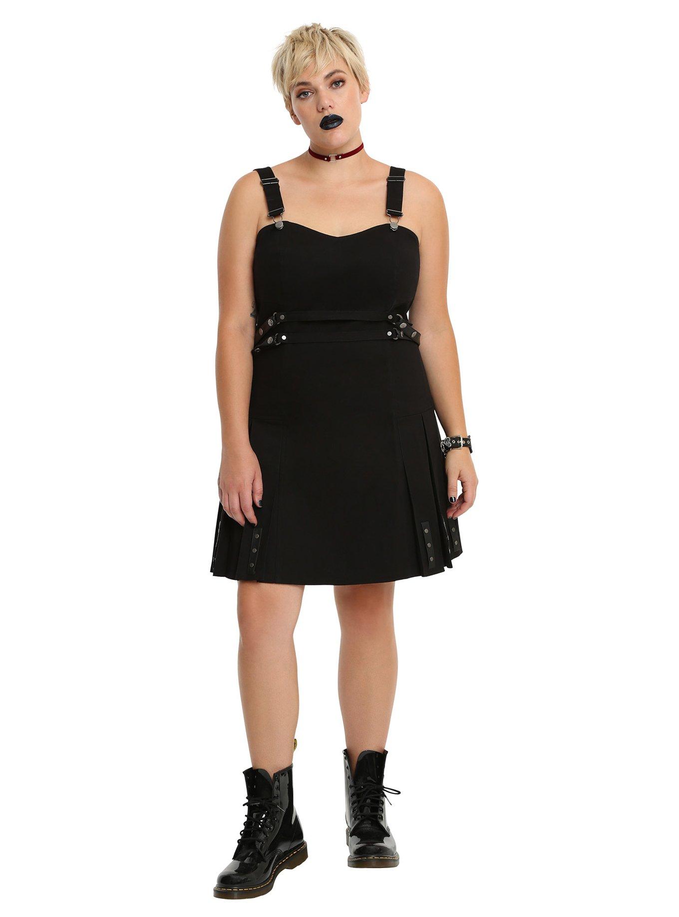 Tripp Black Strap Bondage Dress Plus Size, , alternate